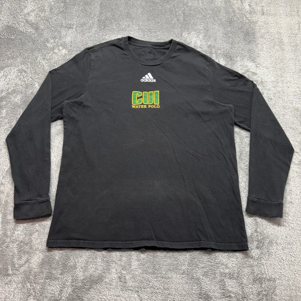 Adidas Long Sleeve Shirt Mens XL Black Good CUI Water Polo Amplifier Tee